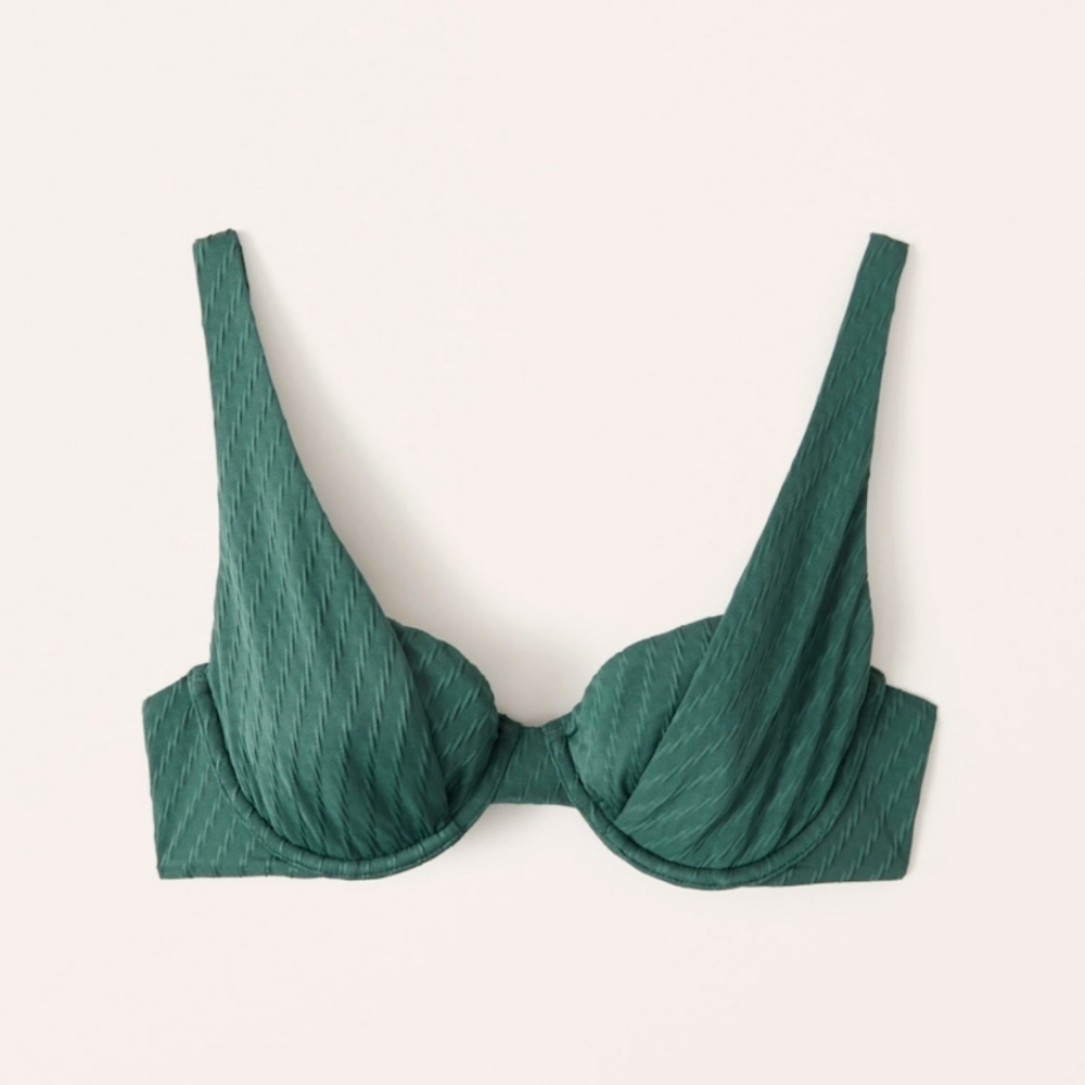 NWT Abercrombie Underwire Bikini Top Dark Emerald Green - Size M